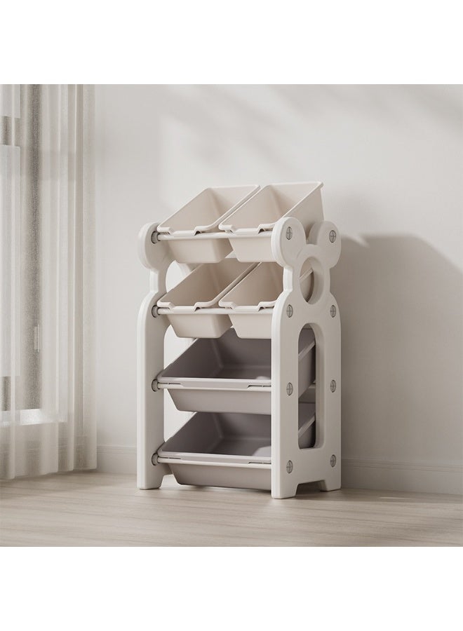 فول جوي رف تخزين للأطفال  4 طبقات مع 6 صناديق,رف ألعاب متعدد الأغراض  لتنظيم الألعاب في غرفة اللعب وغرفة النوم والرعاية النهارية والحضانة - Image 5