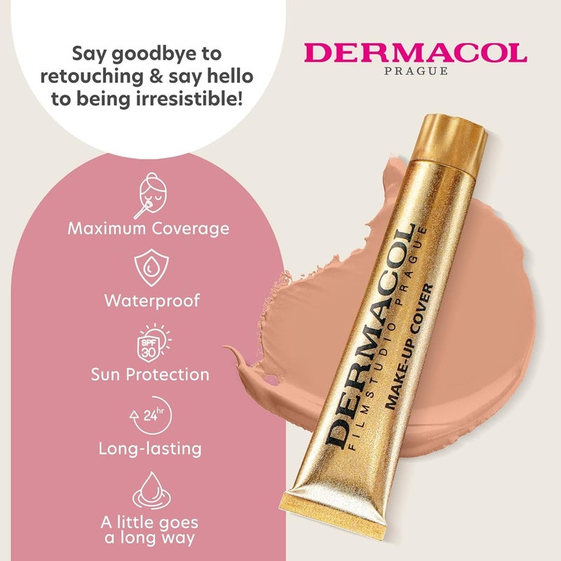 Dermacol - Full Coverage Foundation, Liquid Makeup Matte Foundation with SPF 30, Waterproof Foundation for Oily Skin, Acne, & Under Eye Bags, Long-Lasting Makeup Products, 30g, Shade 213 - Image 3