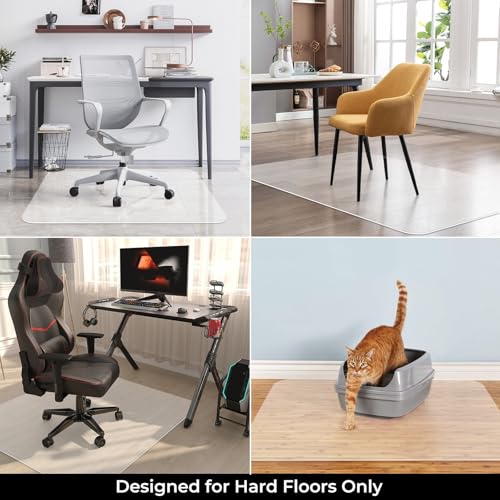 MammyGol Office Chair Mat for Hard Wood Floors 36"x47" Heavy Duty Floor Protector Easy Clean - Image 5