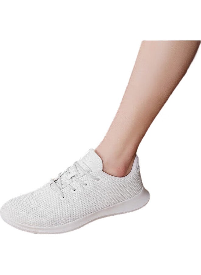 JD.com Air Ultra-Light Men'S Sports Casual Shoes Summer Breathable Soft Bottom Mesh Men'S Shoes White Size 39 - Image 3