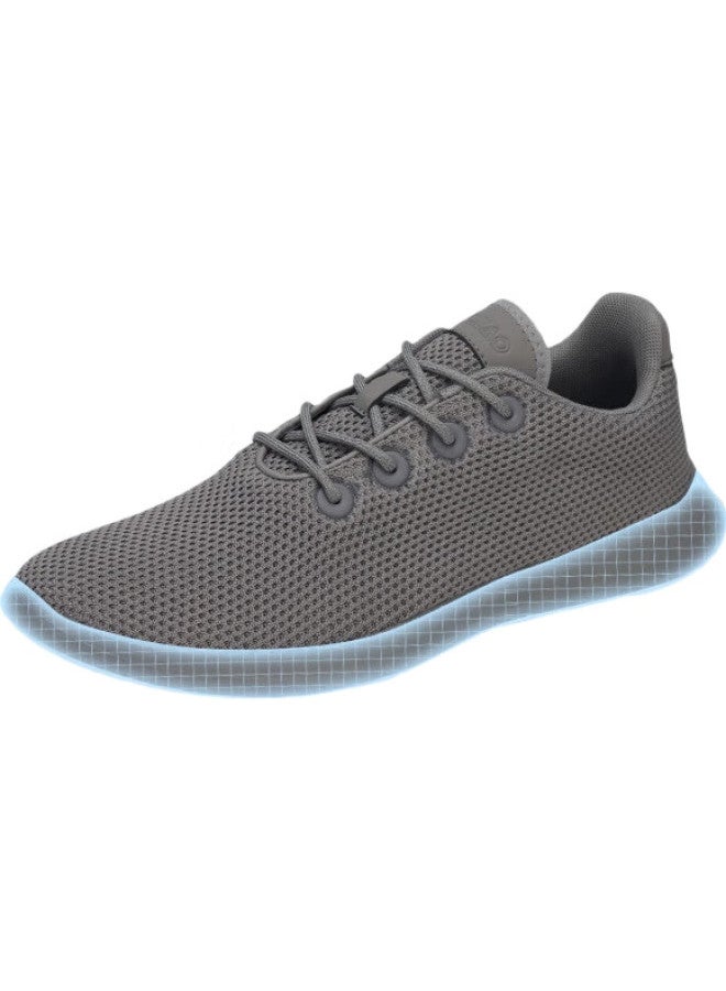 JD.com Air Ultra-Light Men'S Sports Casual Shoes Summer Breathable Soft Bottom Mesh Men'S Shoes White Size 39 - Image 1