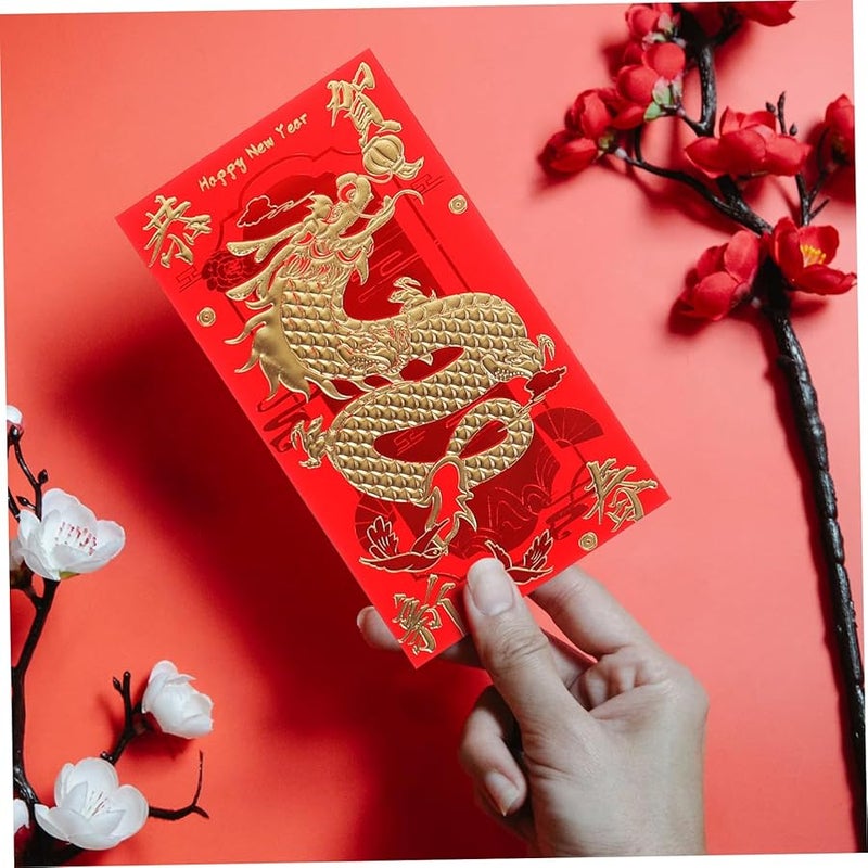 Tehaux 30 قطعة من المغلفات الحمراء الإبداعية مع أنماط رائعة للاحتفال برأس السنة الصينية والأعراس والمناسبات الاحتفالية - Image 5