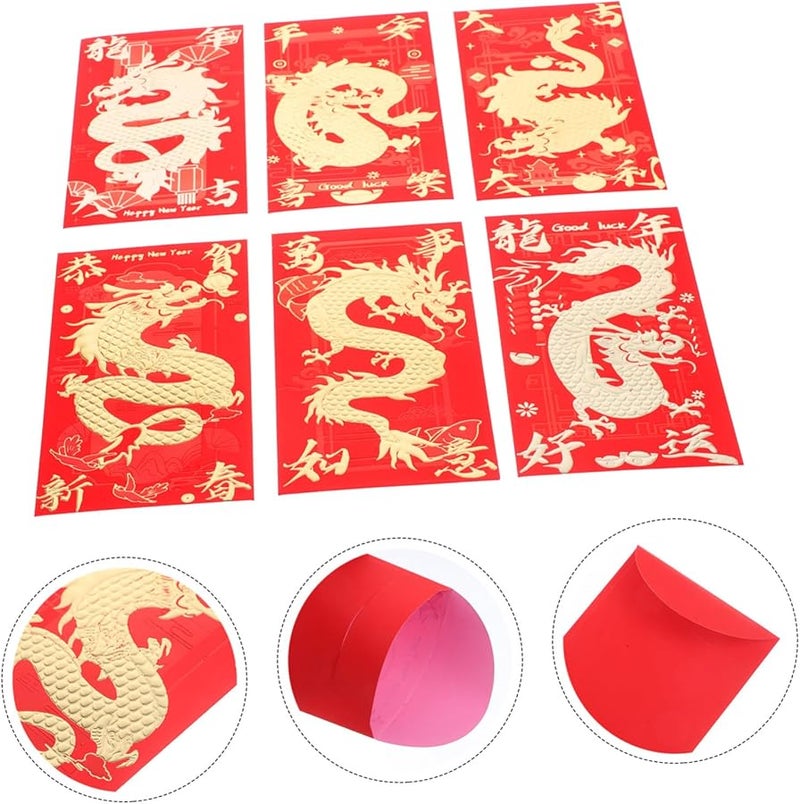 Tehaux 30 قطعة من المغلفات الحمراء الإبداعية مع أنماط رائعة للاحتفال برأس السنة الصينية والأعراس والمناسبات الاحتفالية - Image 3