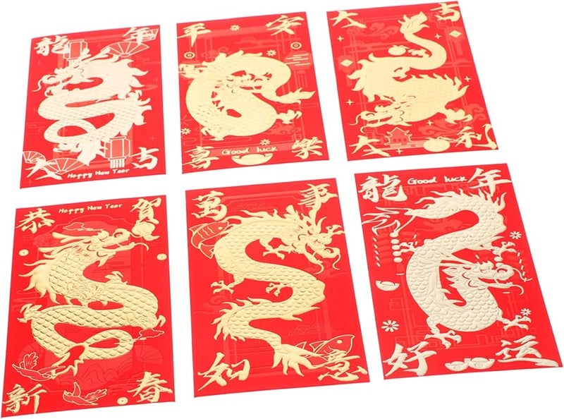 Tehaux 30 قطعة من المغلفات الحمراء الإبداعية مع أنماط رائعة للاحتفال برأس السنة الصينية والأعراس والمناسبات الاحتفالية - Image 2