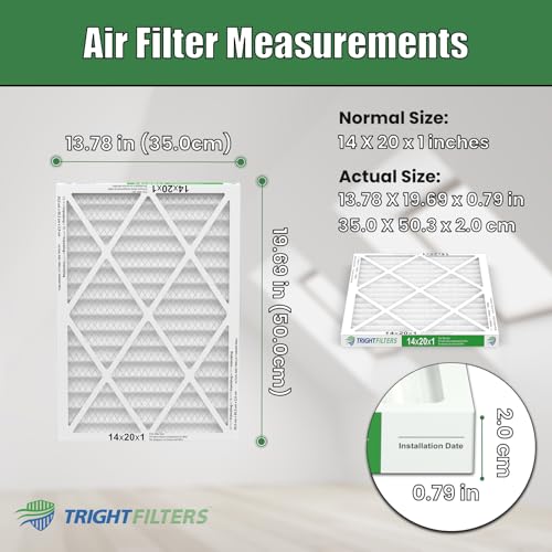TRIGHTFILTERS 14x20x1 Air Filter 4 Pack, Durable MERV 8 Pleated Home HVAC AC Furnace Filters, Lightweight Compact Air Conditioner Filter Replacement - Image 2