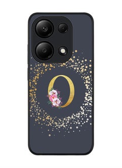 Stylizedd Rugged Case for Xiaomi Redmi Note 13 Pro 4G / Xiaomi Poco M6 Pro 4G Cover- Custom Monogram Initial Letter Floral Pattern Alphabet- O(Grey)  - Image 1