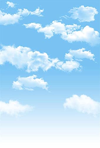 AOFOTO 4x6ft Blue Sky Backdrops White Clouds Photography Background Photo Studio Props Fall Party Decoration Summer Baby Infant Kid Newborn Toddler Girl Boy Adult Artistic Portrait Vinyl Wallpaper - Image 1