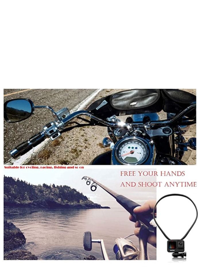 Y&D - Action Camera Neck Holder Mount Bracket for Gopro POV/VLOG, Extendable Selfie Kit, Compatible with MAX Hero, DJI, Coyote, AKASO and Cell Phone Cycling Travel - Image 1
