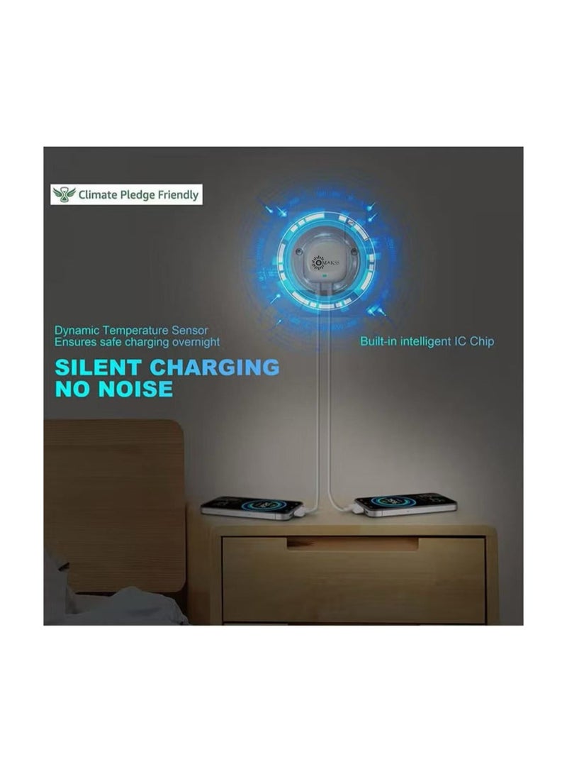 OMAKSS 40W IPhone15 Dual Port Fast Charger USB C Wall Charger Plug Power Adapter UK Charging for iPhone 14/13/13 Mini/13 Pro/13 Pro Max /12/12 Mini/12 Pro/12 Pro Max/11/11 Pro/iPad Mini - Image 4