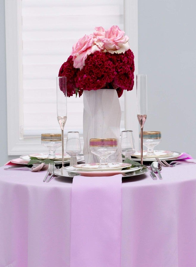 Kadut Lavender Tablecloth - 90" Inch Round Tablecloths for Circular Table Cover in Lavender Washable Polyester - Great for Buffet Table, Parties, Holiday Dinner & More - Image 2