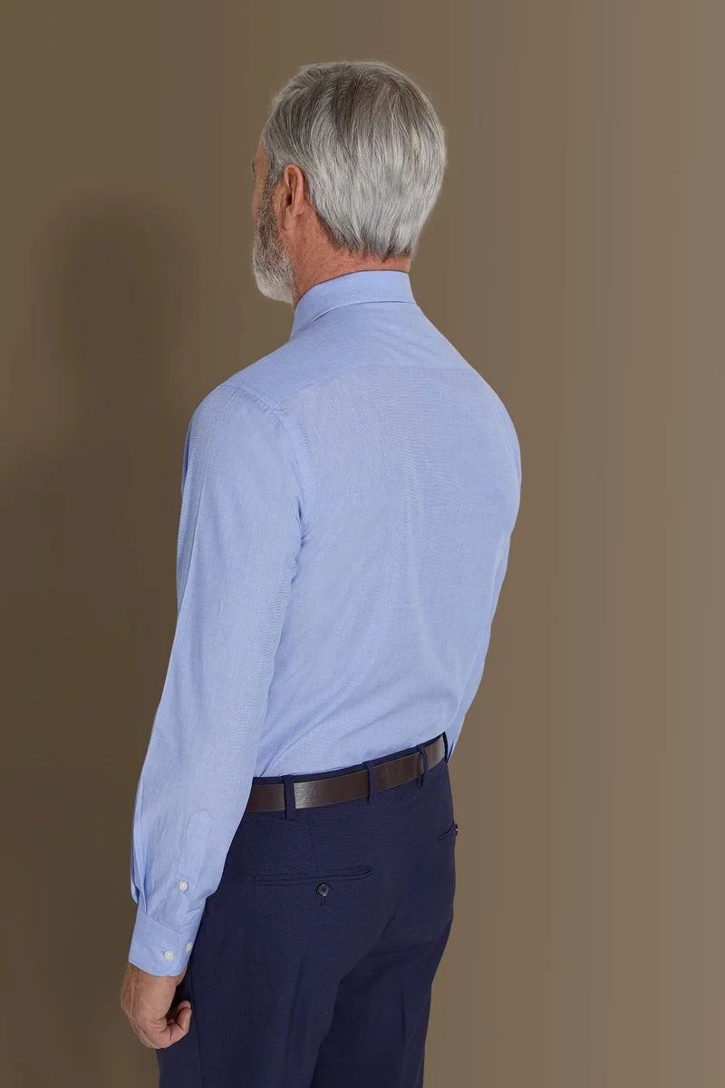 Doppelganger Blue Classic shirt french collar filafil - Sky for Men | Best Price UAE