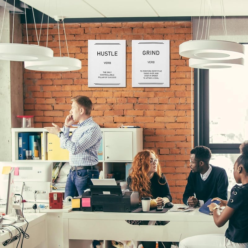 Glenmal فن الجدران التحفيزي الملهم 6 قطع 8 × 10 بوصة اقتباسات ملهمة للرجال والنساء زينة جدارية ديكور تحفيزي ملصق جمالي للمكتب وغرفة النوم أبيض مع طباعة سوداء - Image 4