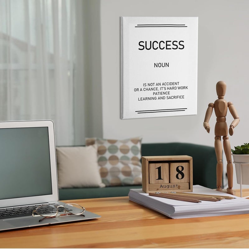 Glenmal فن الجدران التحفيزي الملهم 6 قطع 8 × 10 بوصة اقتباسات ملهمة للرجال والنساء زينة جدارية ديكور تحفيزي ملصق جمالي للمكتب وغرفة النوم أبيض مع طباعة سوداء - Image 5