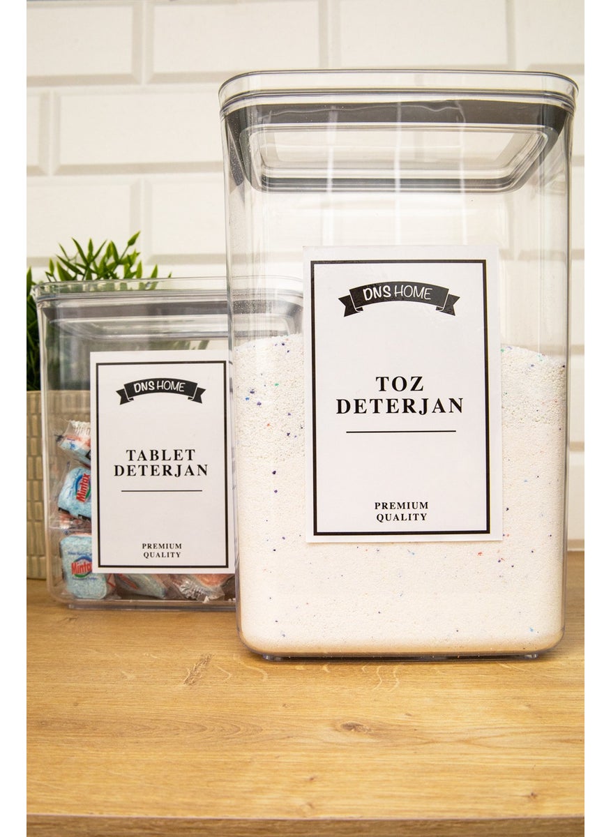2-pack Mica Tablet Detergent 2100 ml and Powder Detergent 2900 ml Storage Box Container Detergent Holder