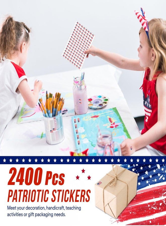 Philbinden 2400 Pcs Mini Sticker American Flag Paper, 0.5 in Decals 4th of July Patriotic Self-Adhesive Stickers for Independence Day Envelopes Scrapbook Gifts DIY Supplies - Image 4