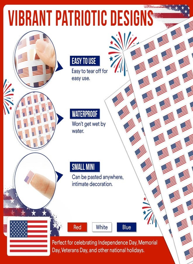 Philbinden 2400 Pcs Mini Sticker American Flag Paper, 0.5 in Decals 4th of July Patriotic Self-Adhesive Stickers for Independence Day Envelopes Scrapbook Gifts DIY Supplies - Image 5