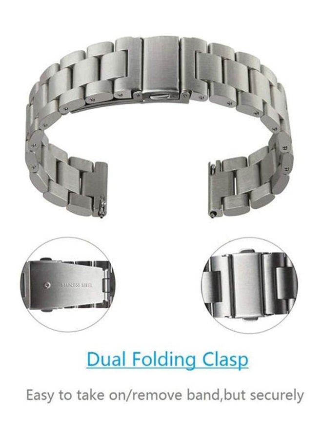 NIBEMINENT Stainless Steel Quick Release Band Wriststrap For Huawei Watch Gt2 46Mm Silver  - Image 2