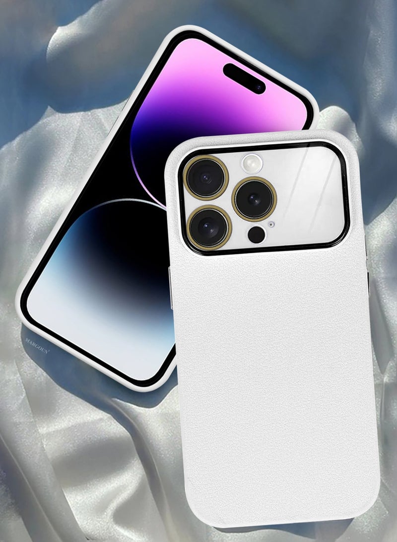 Hard Silicone Case Cover for Apple iPhone 14 Pro - Cover with Camera Protection Bumper - Auto Focus Design - White - Image 4