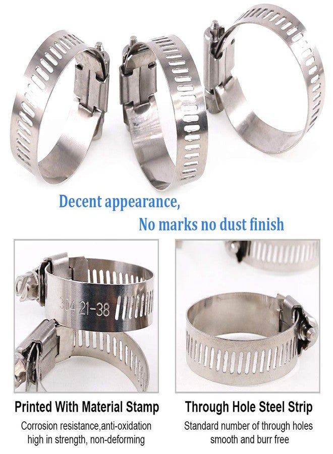 Glarks 20pcs Stainless Steel 304 Adjustable 21-38mm Assorted Worm Gear Hose Clamps Kit for Water Pipe, Plumbing, Automotive and Mechanical Application(21-38mm) - Image 5