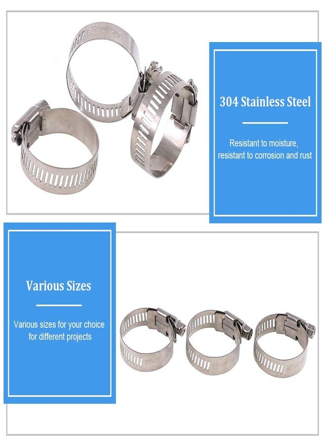 Glarks 20pcs Stainless Steel 304 Adjustable 21-38mm Assorted Worm Gear Hose Clamps Kit for Water Pipe, Plumbing, Automotive and Mechanical Application(21-38mm) - Image 4