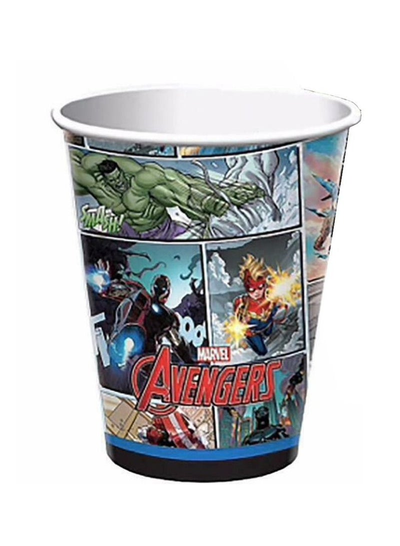 Amscan Captain America, 59 Piece Tableware Party Supplies For 8 Guests, Includes Napkins, Plates, Cups, Cutlery, Tablecover, Banner And Balloon, Multicolor - Image 4