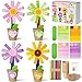 WATINC Foldable Flower Paper Pot Craft Kits Make Your Mothers Day Standing Flowers Gift Crafts Decorations Fun Spring DIY Decor Home School Classroom Art Activities for Mom 24Pcs - Image 3