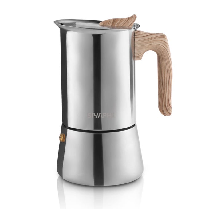 MOKA POT ESPRESSO MAKER STOVETOP COFFEE MAKERS INDUCTION HOB STAINLESS STEEL 6 ITALIAN CUP 300ML 12 MUG