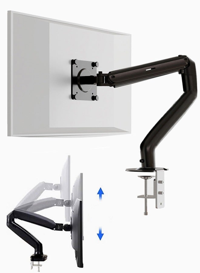 Monitor Mount Adjustable Single Arm Stand, Air Pressure Drive Spring Monitor Arm Stand for Desk, Full Motion Swivel for 15 to 32 Inch Computer - Image 1
