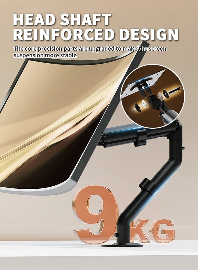 Monitor Mount Adjustable Single Arm Stand, Air Pressure Drive Spring Monitor Arm Stand for Desk, Full Motion Swivel for 15 to 32 Inch Computer - Image 4