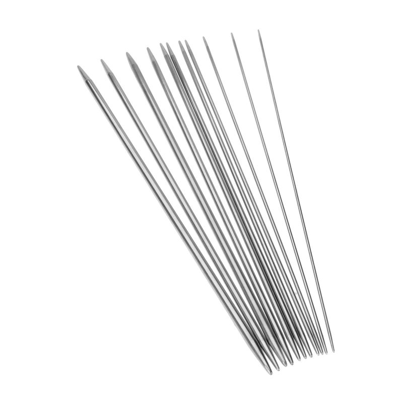 Hicello 44Pcs Double Pointed Knitting Needles 11 Sizes 10 25CMStainless Steel Sweater Knitting Needles Crafts Yarn Tool Sets