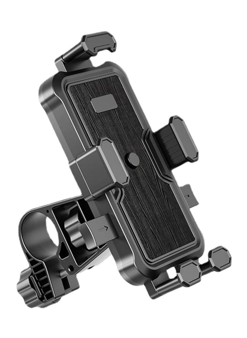 Generic Motorcycle Phone Mount, 360° Rotation Handlebar Mount, Shockproof Bike Phone Holder with Noise Reduction, Black  - Image 1