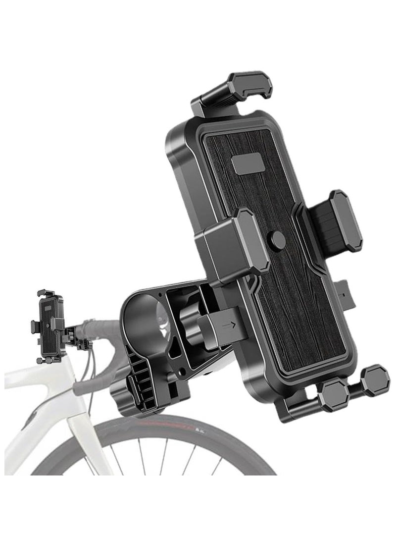Generic Motorcycle Phone Mount, 360° Rotation Handlebar Mount, Shockproof Bike Phone Holder with Noise Reduction, Black  - Image 3