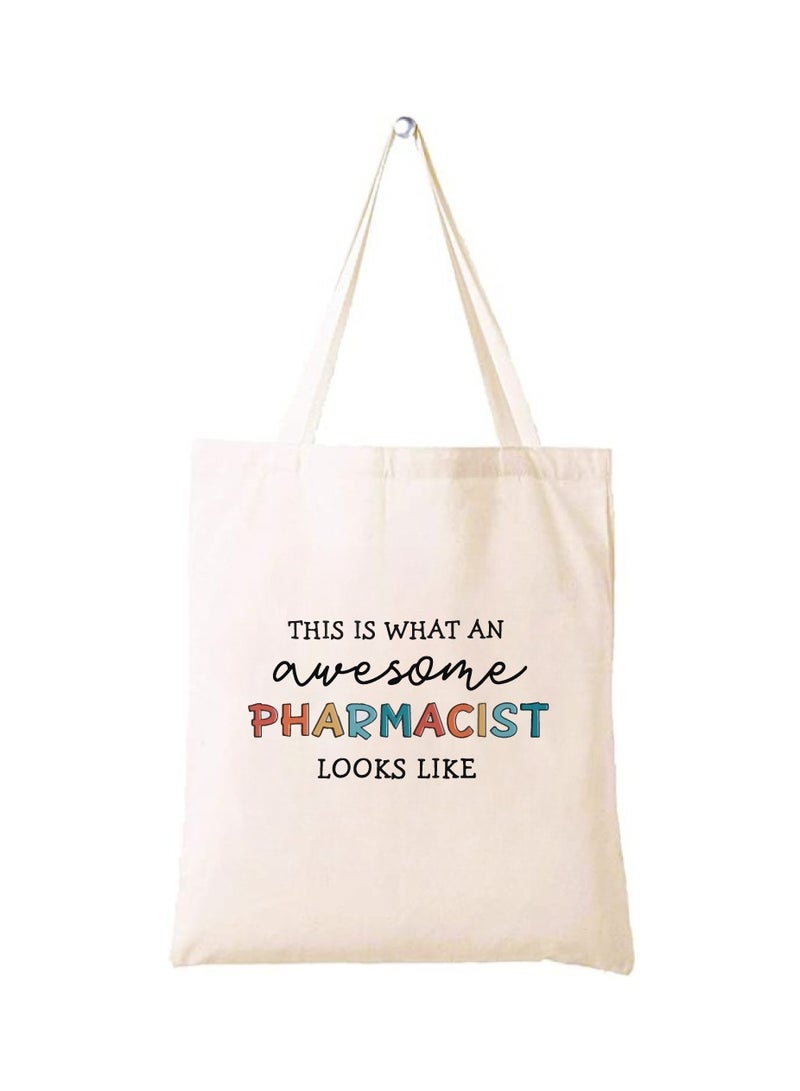 PRINTSHOP4ME Pharmacist Day Appreciation Canvas Tote Bag - Celebrating the Pharmacists Day - Shopping and Party Bag for Pharmacist Students - Teachers - Image 1