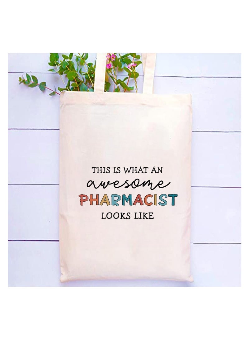 PRINTSHOP4ME Pharmacist Day Appreciation Canvas Tote Bag - Celebrating the Pharmacists Day - Shopping and Party Bag for Pharmacist Students - Teachers - Image 2