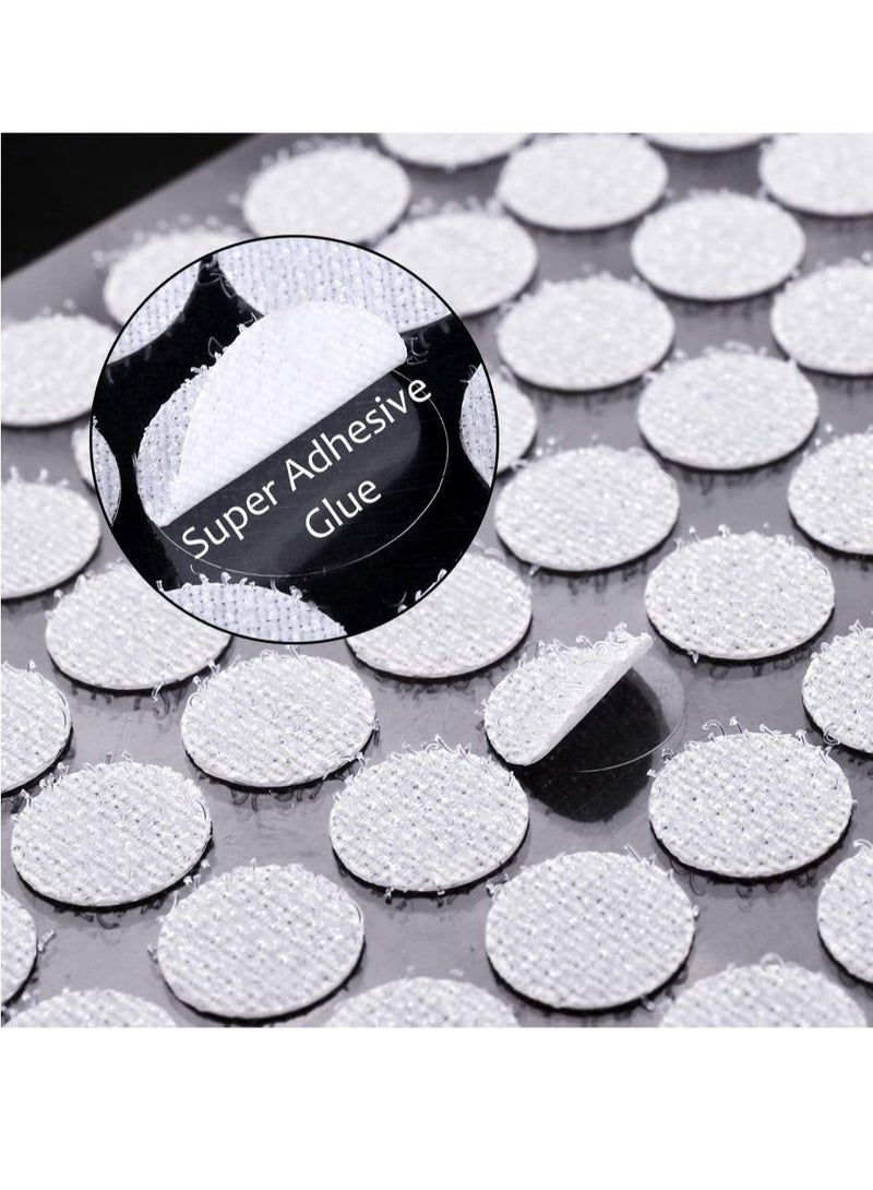 Self Adhesive Dots, Tapes Sticky Back Coins Dots with Hook and Loop Velcro Round Pads, 20mm Diameter Strong Waterproof Round Dot, Dots with Adhesive for Home Office School 300Pcs (150 Pairs) - Image 2
