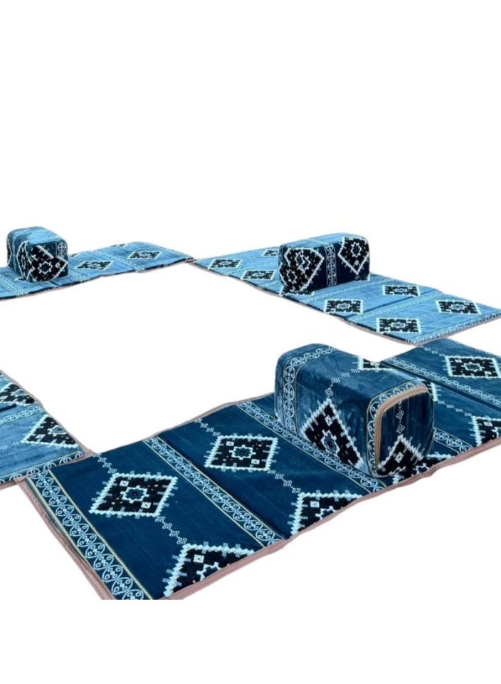 سمارت هوم طقم جلسة أرضية تراثية مكونة من 8 قطع مناسبة للسفر والرحلات البرية والحديقة , طقم يتكون من ٤ مدات مقاس 5X80X200 تخييم ارضية مع 4 مراكى - Image 3