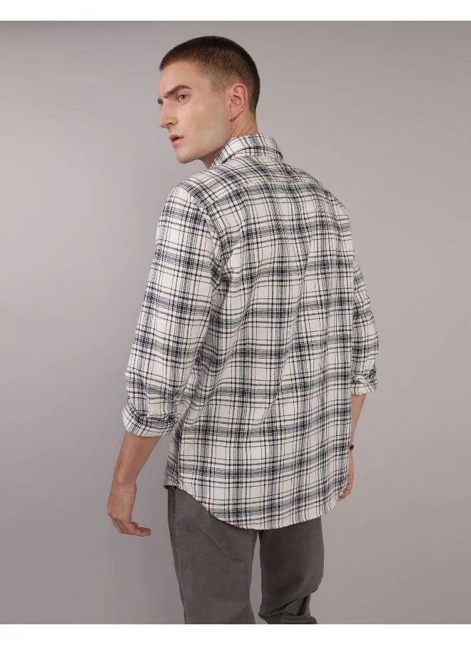 American Eagle AE Plaid Slim Fit Everyday Button-Up Shirt