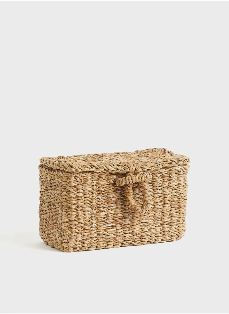 H&M Lidded Seagrass Storage Basket