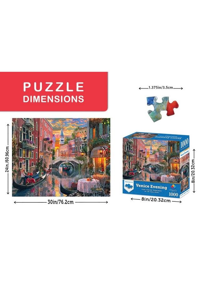 Springbok Majestic 1000 Piece Jigsaw Puzzle Venice Evening Made In Usa Compact Box - Image 4