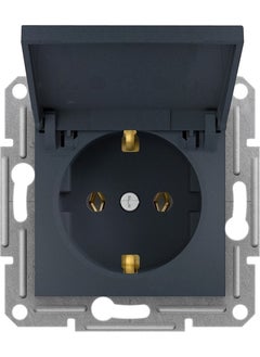 Schneider Asfora Covered Grounded Socket Anthracite Frameless - EPH3100171 