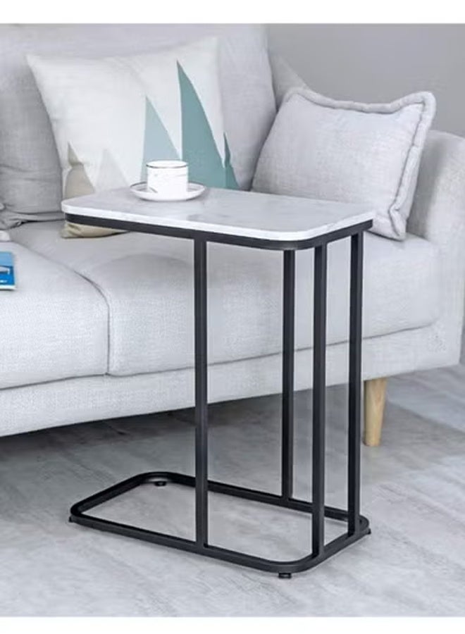KLNAMAEAAN Side Table Cabinet Small Coffee Table Modern Minimalist Living Room Mobile  Home Corner Table Living Room Tables (Color : White, Size : 58x30x50cm) - Image 3