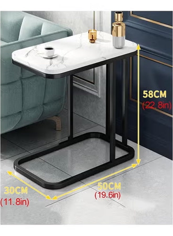 KLNAMAEAAN Side Table Cabinet Small Coffee Table Modern Minimalist Living Room Mobile  Home Corner Table Living Room Tables (Color : White, Size : 58x30x50cm) - Image 5