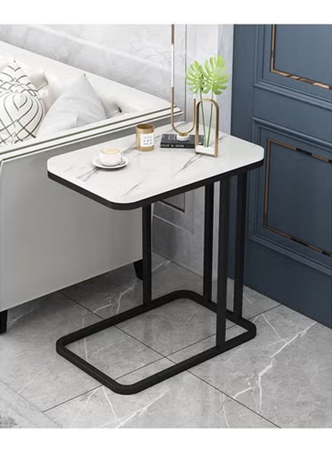 KLNAMAEAAN Side Table Cabinet Small Coffee Table Modern Minimalist Living Room Mobile  Home Corner Table Living Room Tables (Color : White, Size : 58x30x50cm) - Image 2