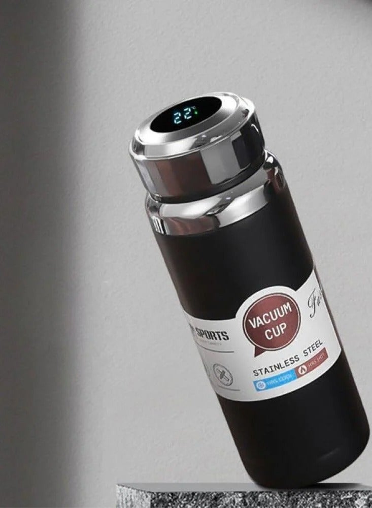 MOOGMAX Smart thermal mug made of stainless steel with digital temperature display for coffee. Keeps drinks hot for up to 8 hours. 600ml capacity, Moj Max brand, black color. Coffee mug, heat-retaining cup, espresso cup, V60 mug, Stanley-style cup, smart thermal mug, insulated coffee cup, hot water mug, smart mug for everyday use.  - Image 3