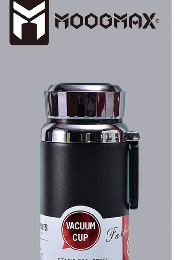 MOOGMAX Smart thermal mug made of stainless steel with digital temperature display for coffee. Keeps drinks hot for up to 8 hours. 600ml capacity, Moj Max brand, black color. Coffee mug, heat-retaining cup, espresso cup, V60 mug, Stanley-style cup, smart thermal mug, insulated coffee cup, hot water mug, smart mug for everyday use.  - Image 4
