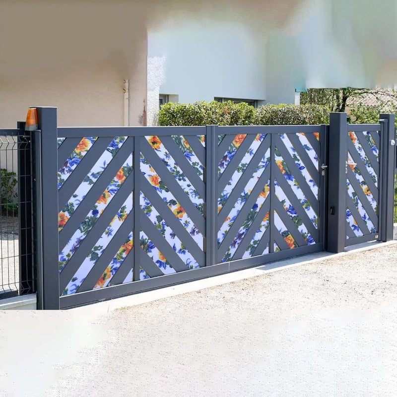 MAHIRA POLYGLOBAL LLP MAHIRA Polypropylene Gate Sheet Car Parking Sheet Grill Sheet Gate Covering Sheet Balcony Safety Sheet Privacy Sheet Multicolor Flower Printed Design UV Resistant 4 feet x 20 feet - Image 2