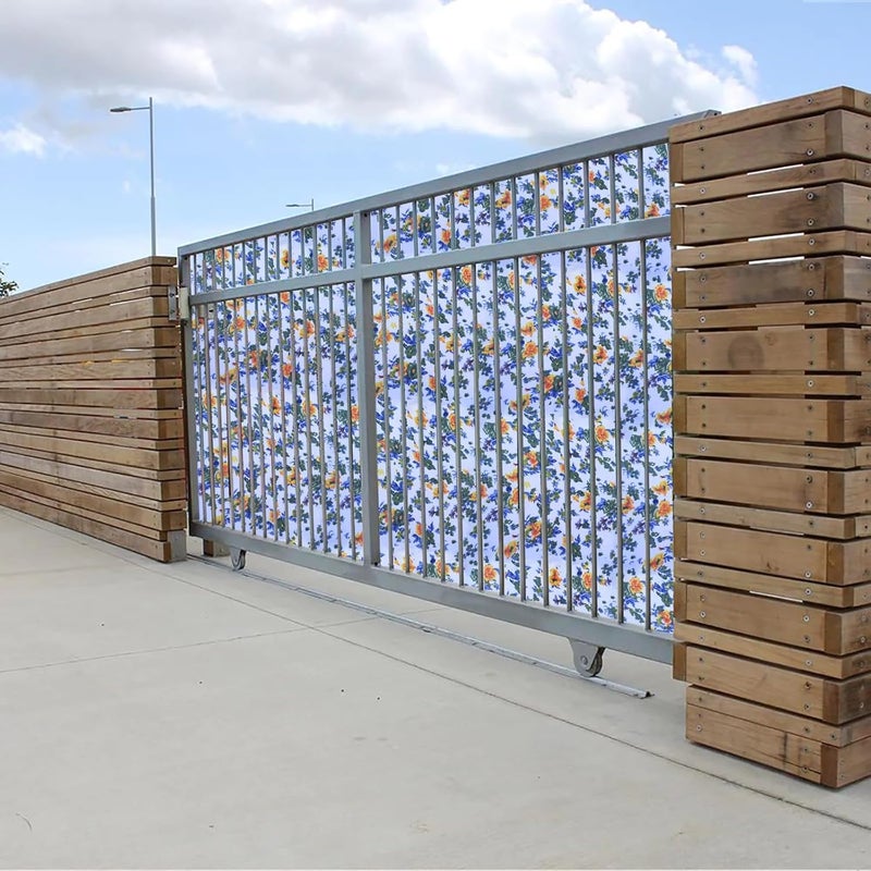 MAHIRA POLYGLOBAL LLP MAHIRA Polypropylene Gate Sheet Car Parking Sheet Grill Sheet Gate Covering Sheet Balcony Safety Sheet Privacy Sheet Multicolor Flower Printed Design UV Resistant 4 feet x 20 feet - Image 3