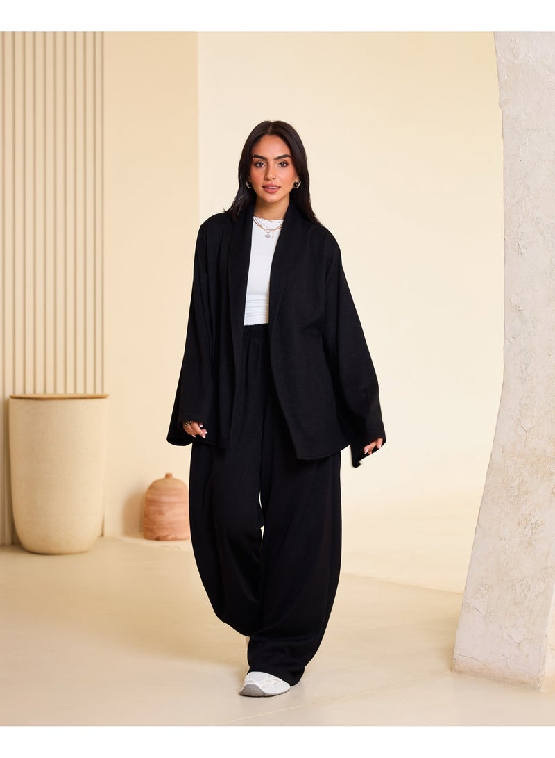 Dresscode Comfy Kimono Set In Black - Image 1