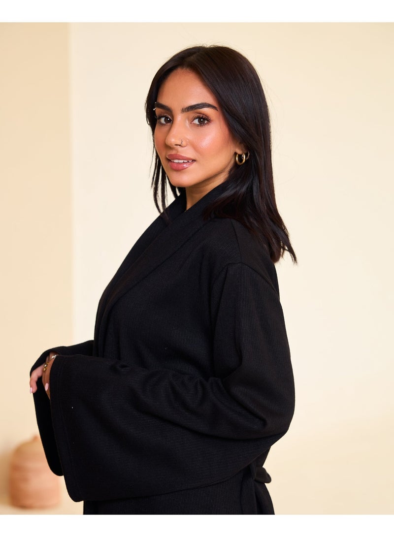 Dresscode Comfy Kimono Set In Black - Image 2