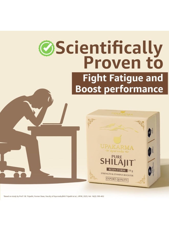UPAKARMA Pure Shilajit Resin 20g | 300mg/serving | Extensive Global Sourcing | Boosts Stamina & Strength | Lab-Tested Purity | 66 Servings | Pack of 1 - Image 3